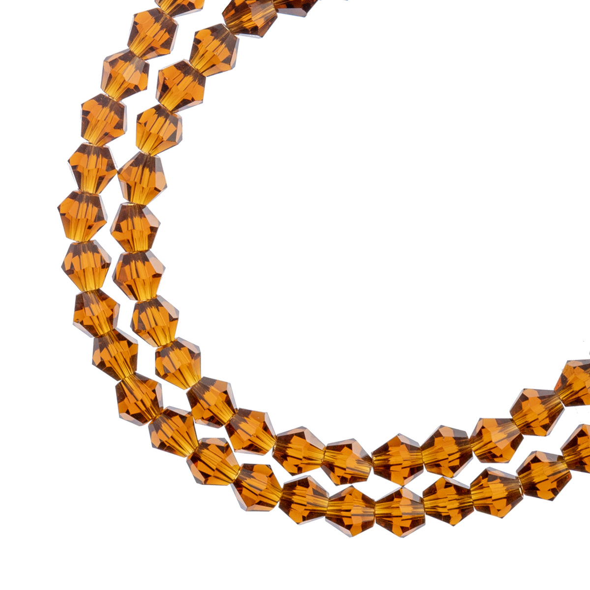 Crystal Lane DIY Bicone 2Strand 7in (apx64pcs) 6mm Transparent Ambe