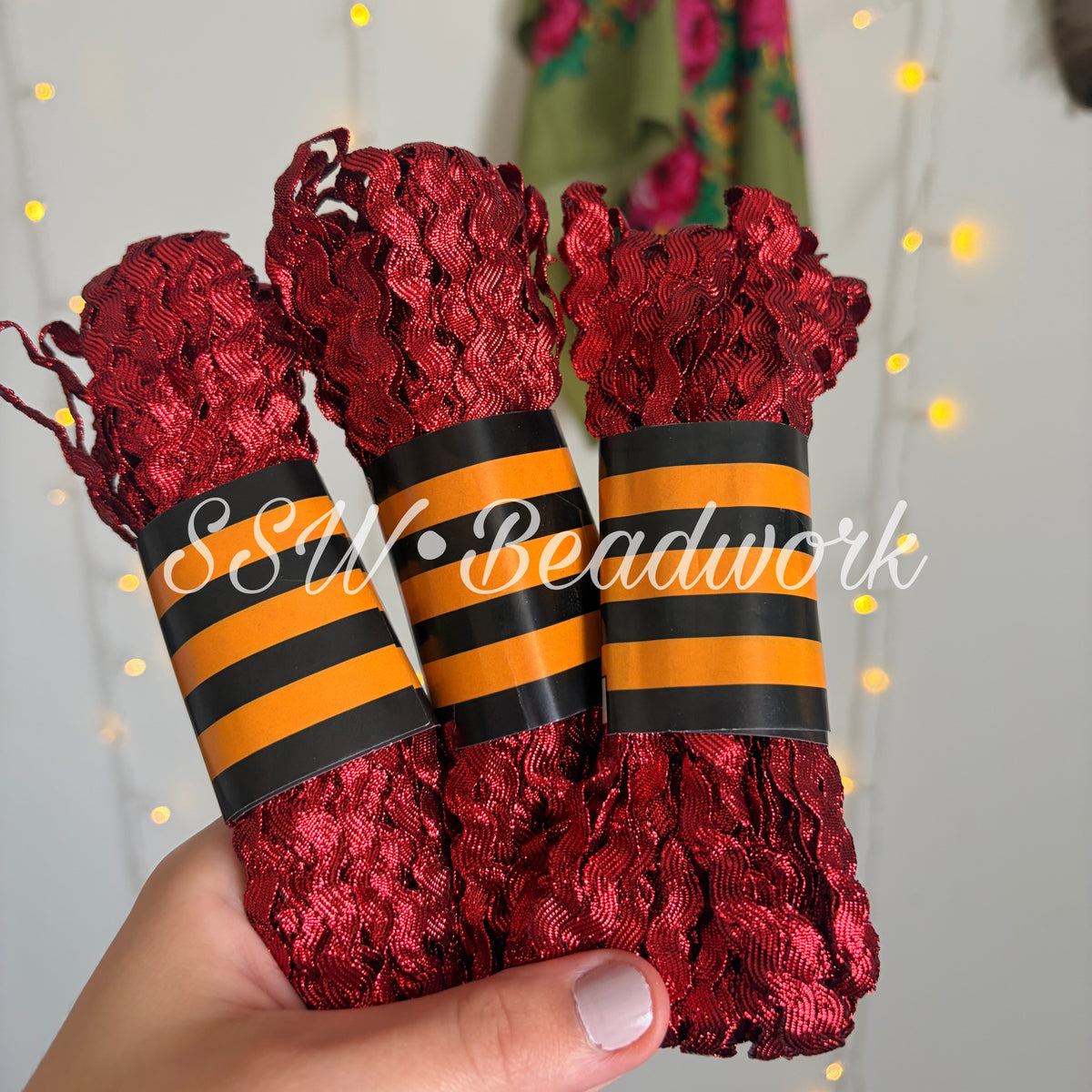 15 Yard - Red Metalic Rickrack Trim 8mm