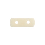 Bone Spacer 2 Hole 17mm White Worked on Bone