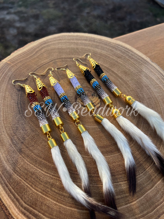 Ermine Tail Beaded Earrings