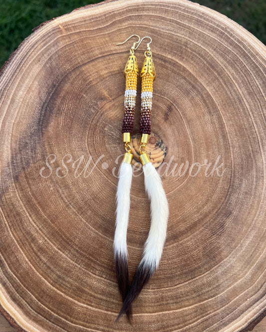 🍂Orange Ermine Tail Earrings