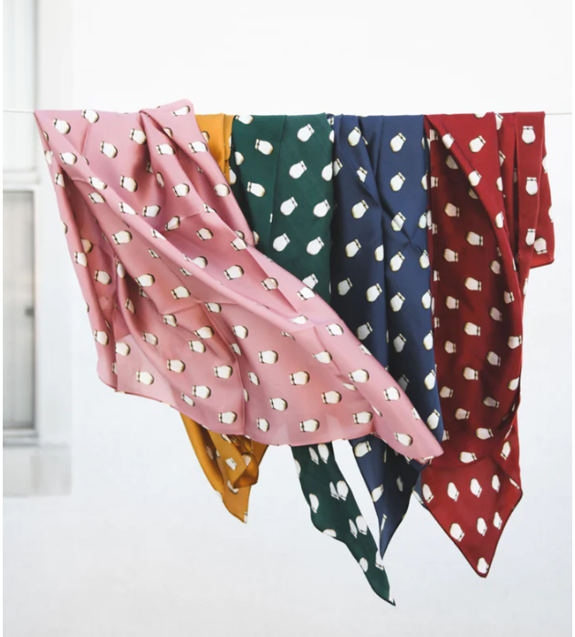 Elk Ivory Silk Scarf: Pink