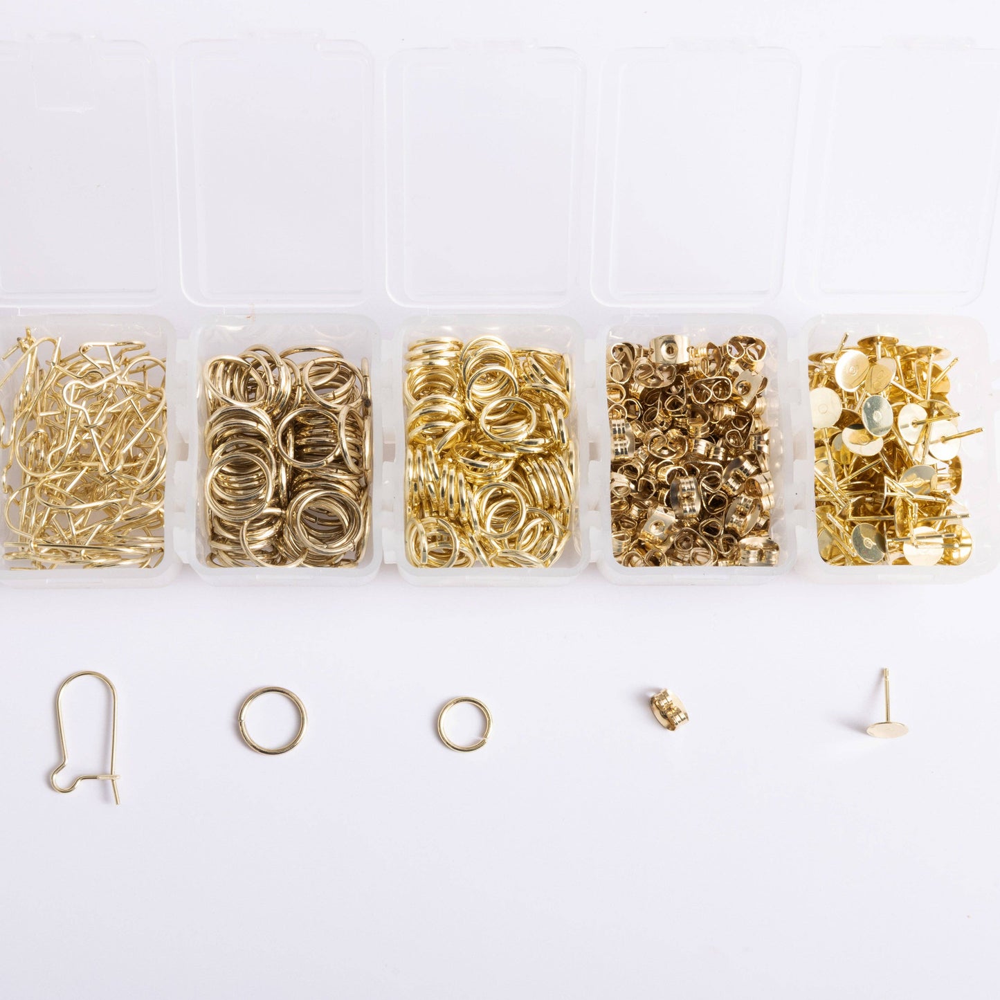 Gold Essential Earring Findings Kit, 575pcs