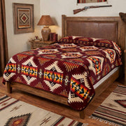 White River – Queen Reversible Flannel Fleece Blanket Burgan