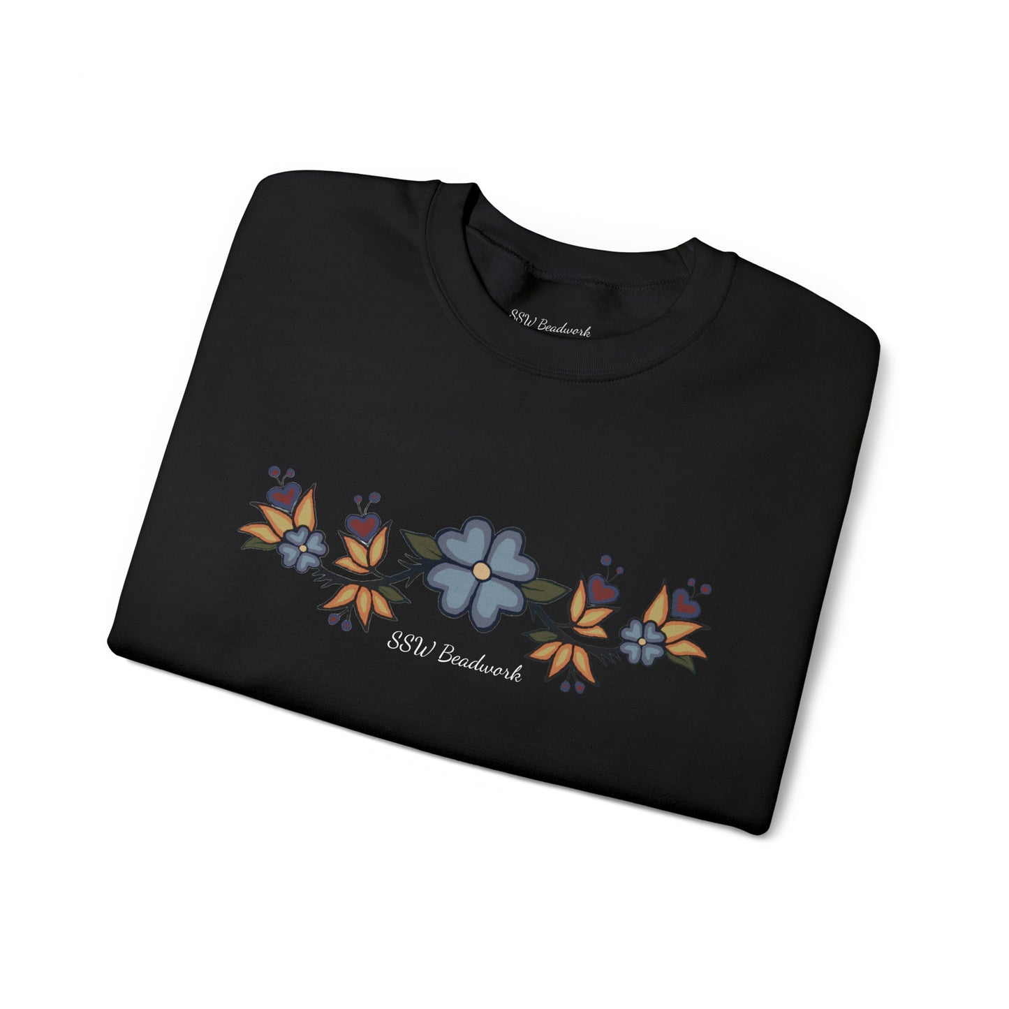 Black Floral Unisex Crewneck