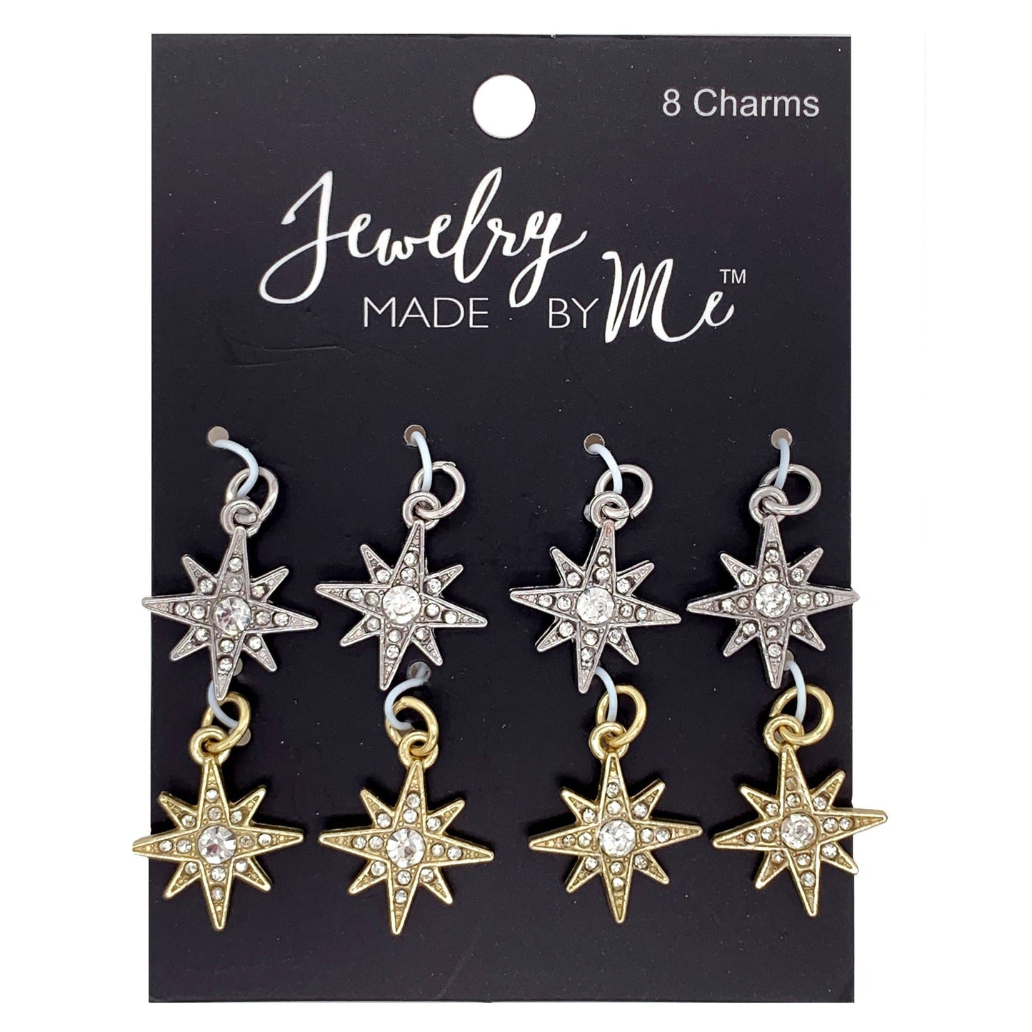 Star Charms with Rhinestone 8pc