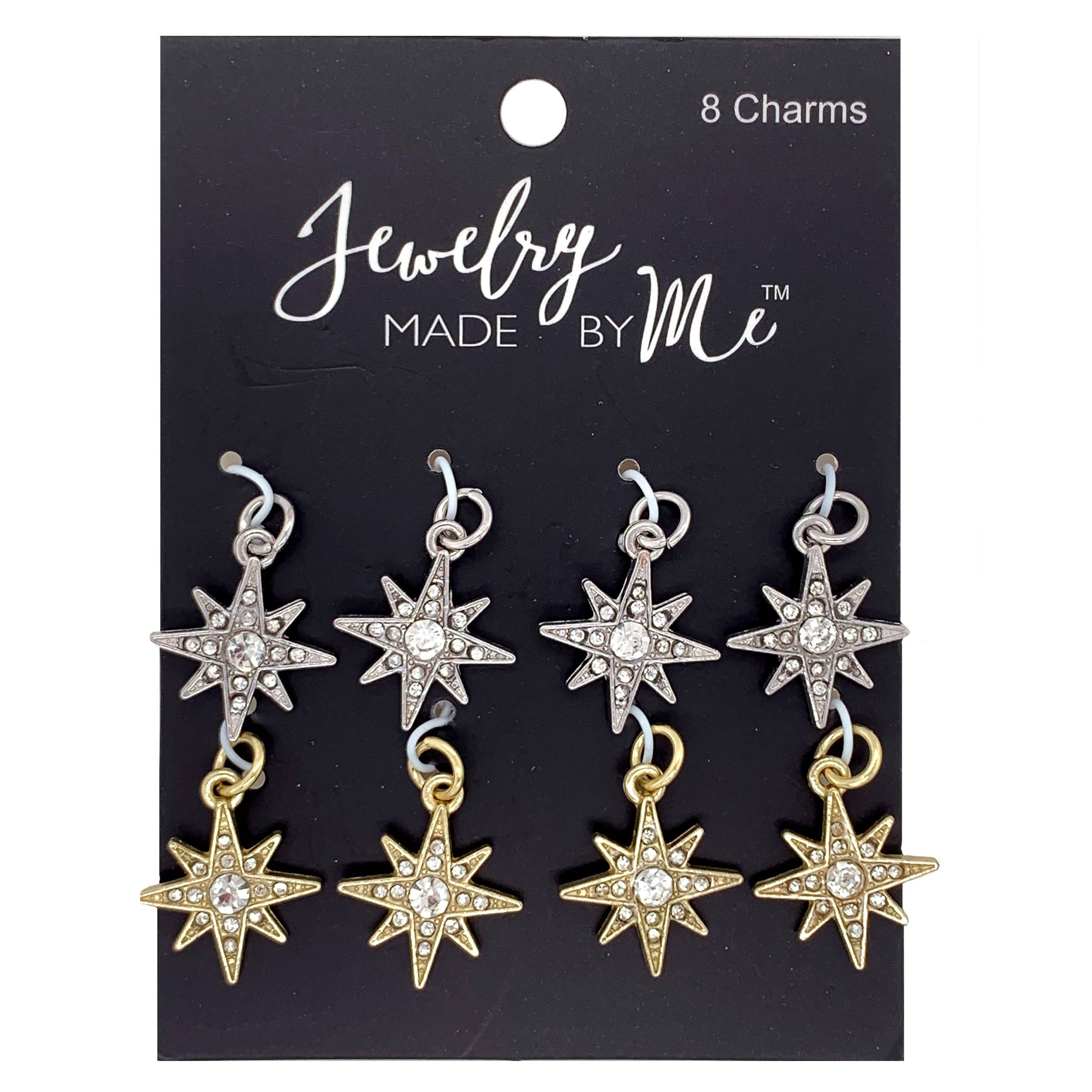 Star Charms with Rhinestone 8pc