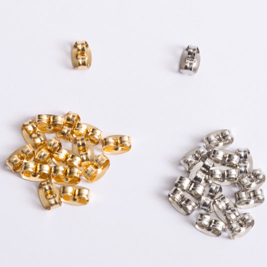 Metal Earring Back Replacements in gold and silver color