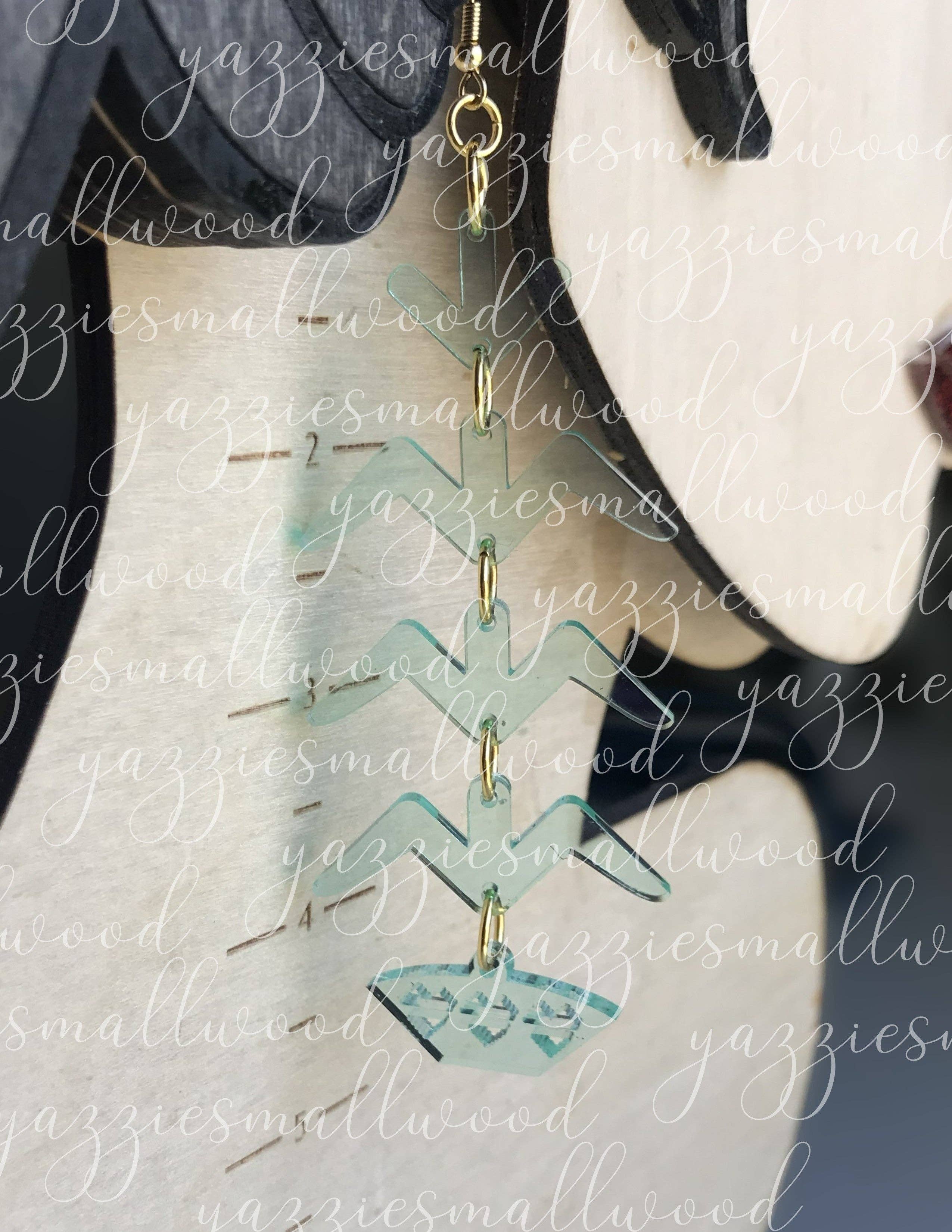 yazziesmallwood - Tree of life earrings: Salmon Matte/Matte