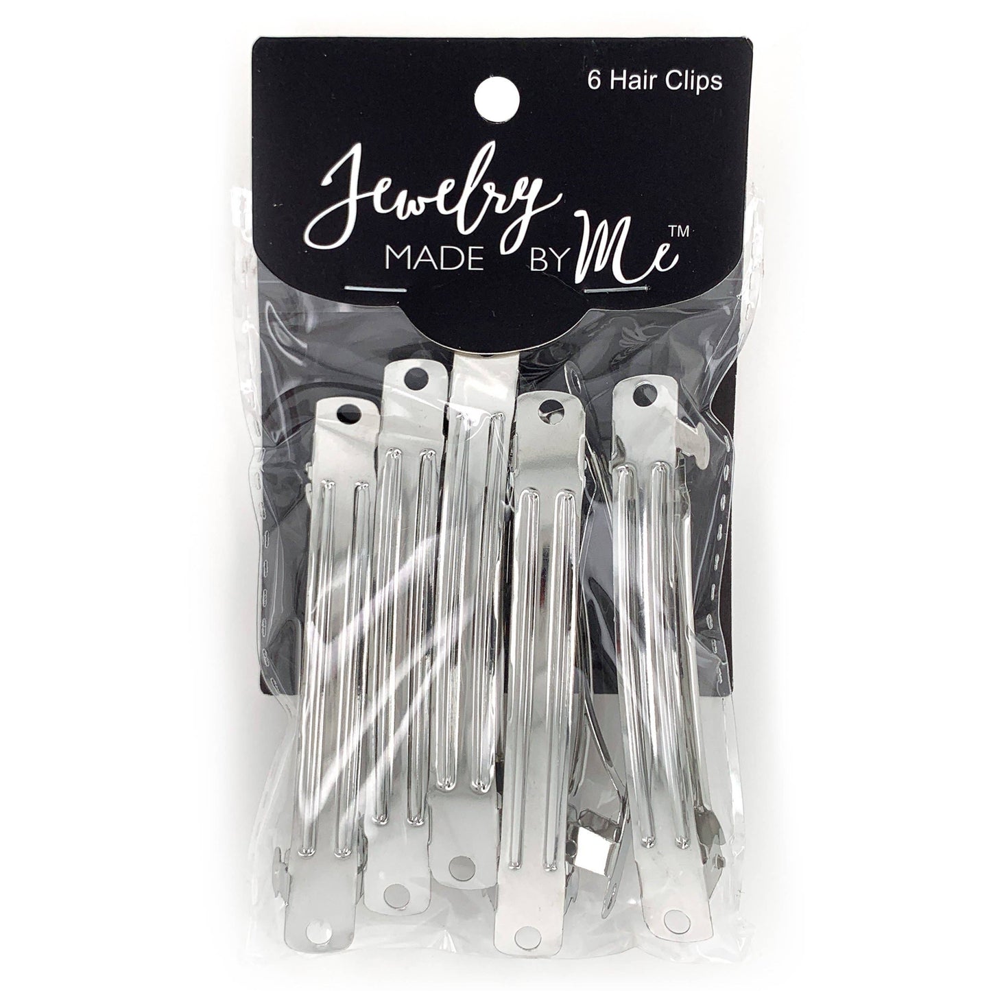 Silver French Barrette Hair Clips 6pc