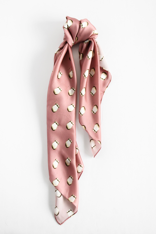 B.Yellowtail - Elk Ivory Silk Scarf: PINK