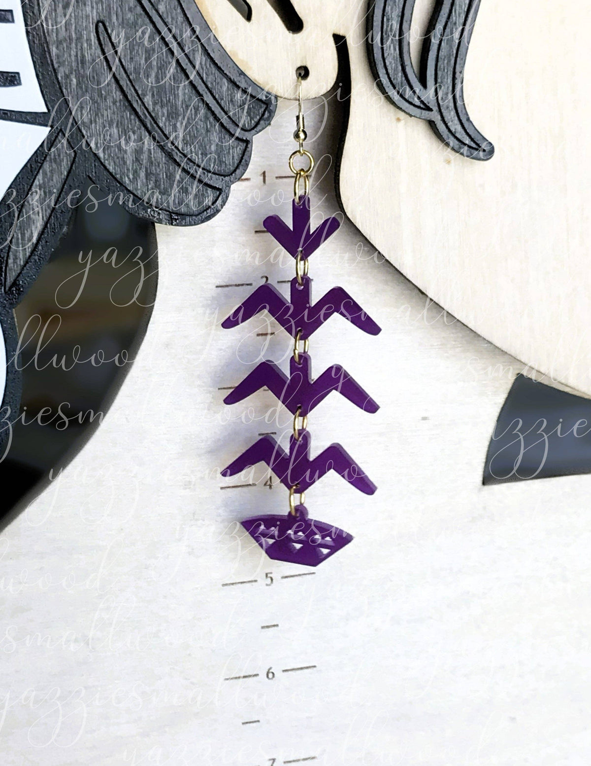 yazziesmallwood - Tree of life earrings: Blue Frosted Transparent Matte/Glossy