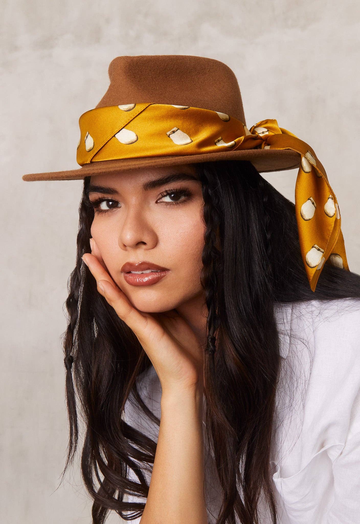 B.Yellowtail - Elk Ivory Silk Scarf: PINK