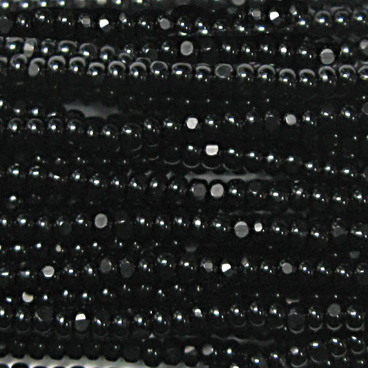 CZ Seed Bead True Cut Op Black 11/0 (FULL HANK)