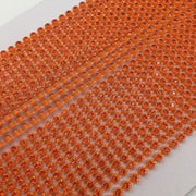 ss8 Colorful Rhinestone Banding - 1 yard Neon Orange