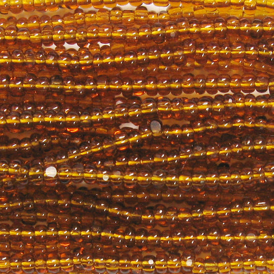11/0 Czech Charlotte/True Cut Seed Bead, Transparent Dark Topaz
