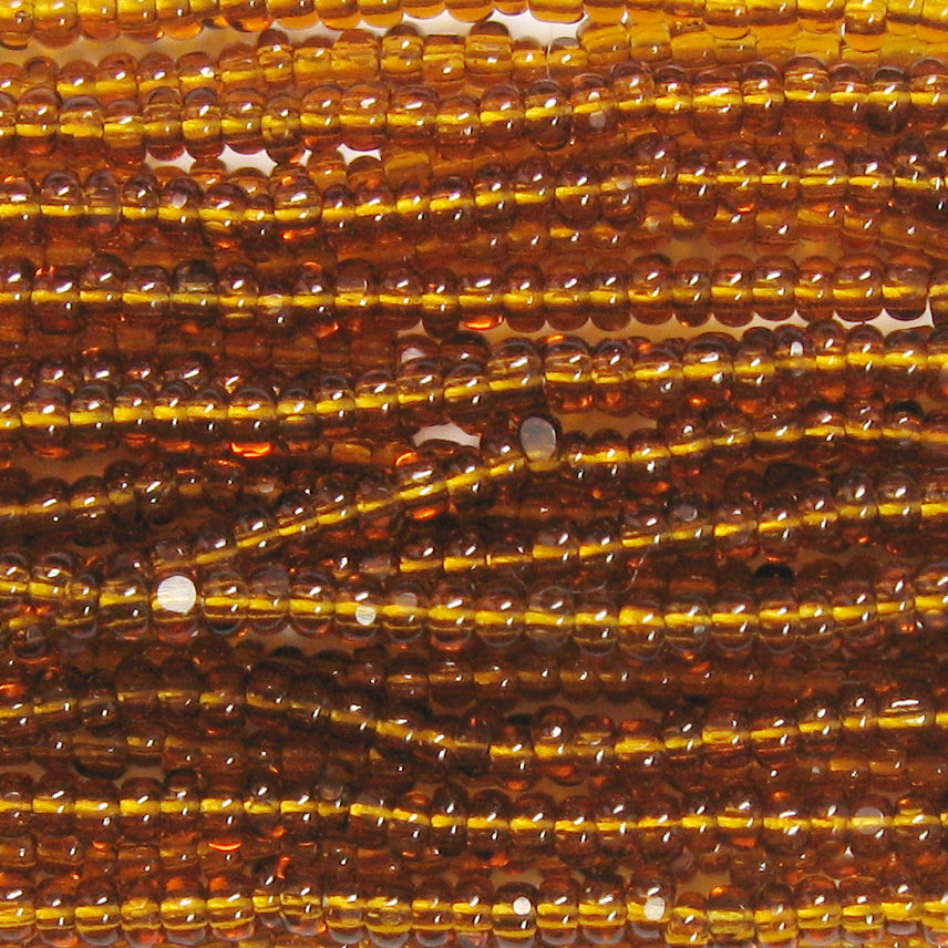 11/0 Czech Charlotte/True Cut Seed Bead, Transparent Dark Topaz