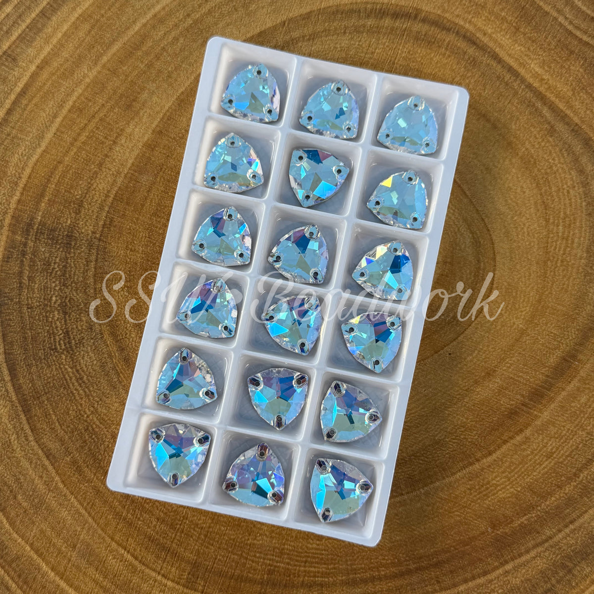 16mm Flatback Triangle Crystal Centers (Pair)