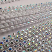 ss6 AB Rhinestone Banding - 1 yard White