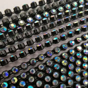 ss6 AB Rhinestone Banding - 1 yard Black