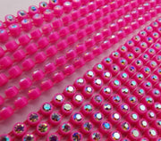 ss6 AB Rhinestone Banding - 1 yard Hot Pink