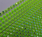 ss6 AB rhinestone banding - 1 yard Bright Green