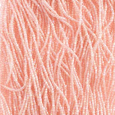 Czech Seed Beads 10/0 2Cut Transparent Light Pink Rainbow Strung