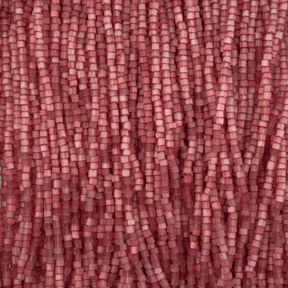 Czech Seed Beads 10/0 2Cut Satin Dark Pink Solgel Strung