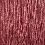 Czech Seed Beads 10/0 2Cut Satin Dark Pink Solgel Strung