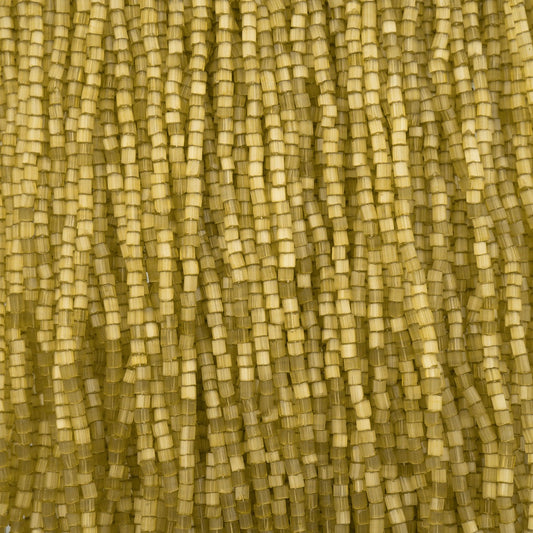 Czech Seed Beads 10/0 2Cut Satin Mustard Solgel Strung