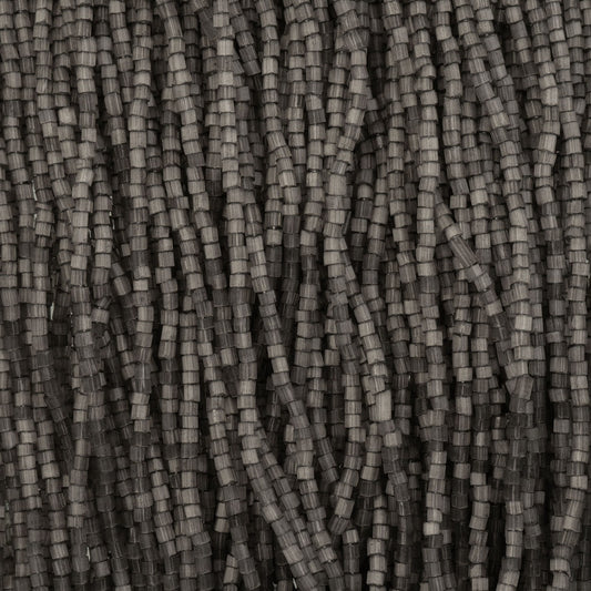 Czech Seed Beads 10/0 2Cut Satin Grey Solgel Strung