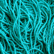 Czech Seed Bead 13/0 Cut Opaque Turquoise Strung