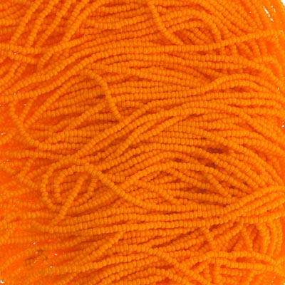 Czech Seed Bead 13/0 Cut Opaque Light Orange Strung