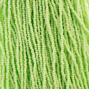 Czech Seed Bead 13/0 Cut Opaque Pale Green Strung