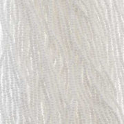 Czech Seed Bead 13/0 Cut Opaque White Strung