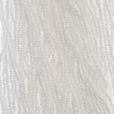 Czech Seed Bead 13/0 Cut Opaque White Strung