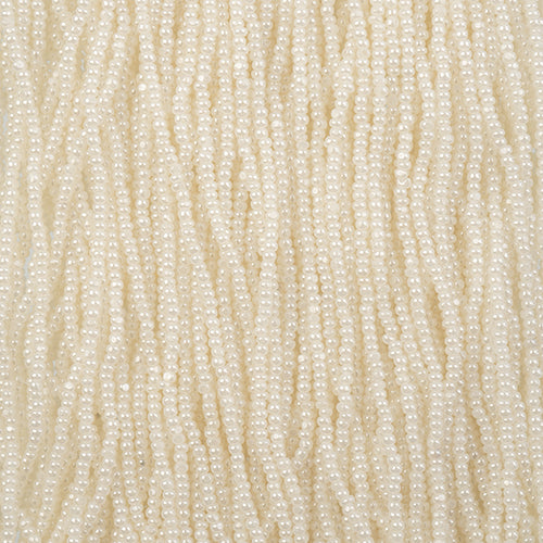 Czech Seed Bead 13/0 Cut Opaque Pearl Ceylon Strung