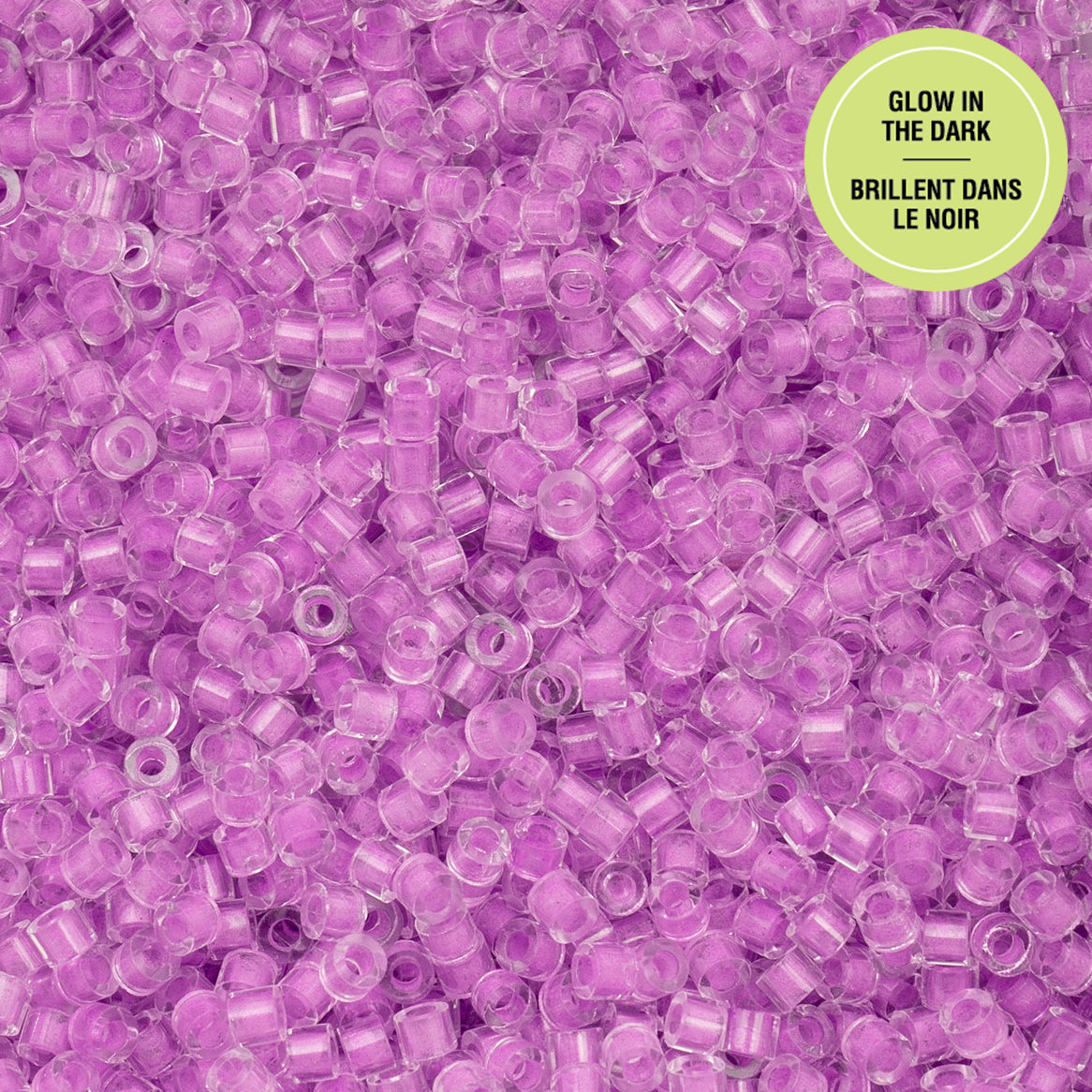 Cylin Bead 11/0 25g Bag Glow in Dark - Purple