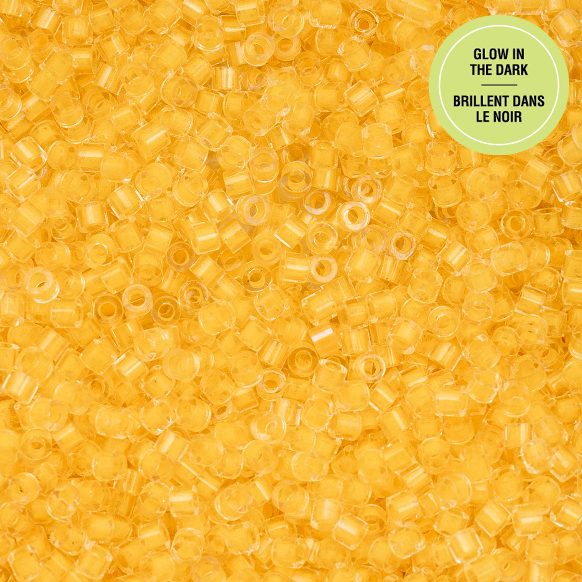 Cylin Bead 11/0 25g Bag Glow in Dark - Gold Yellow