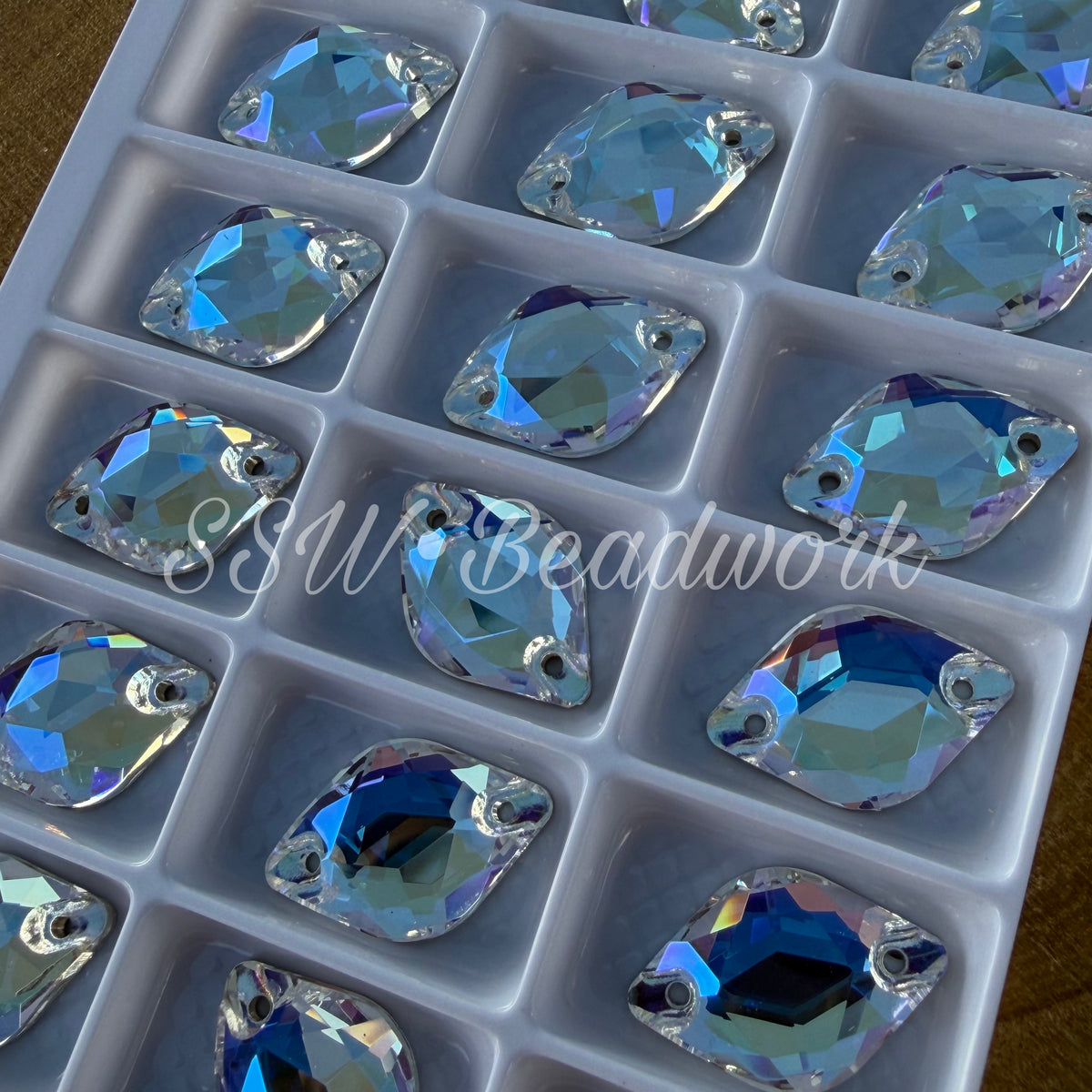 12x18mm Flatback Lemon Crystal Centers (Pair)