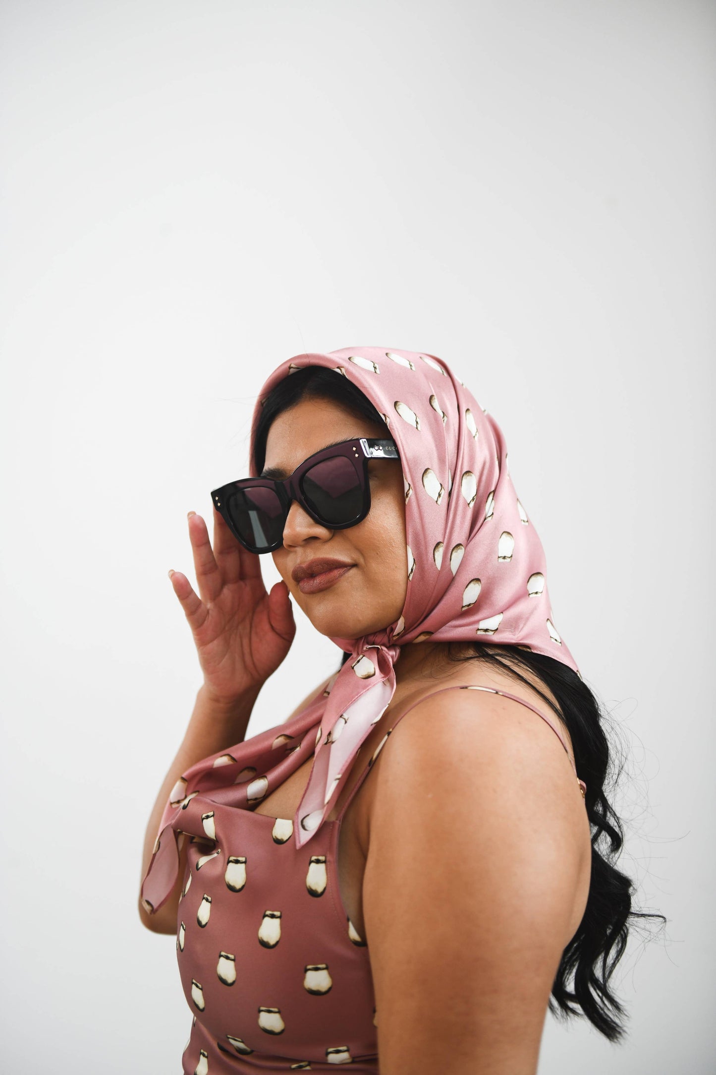 B.Yellowtail - Elk Ivory Silk Scarf: PINK