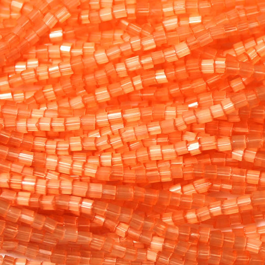 11/0 Czech Two Cut Seed Bead Coral Satin Tint**