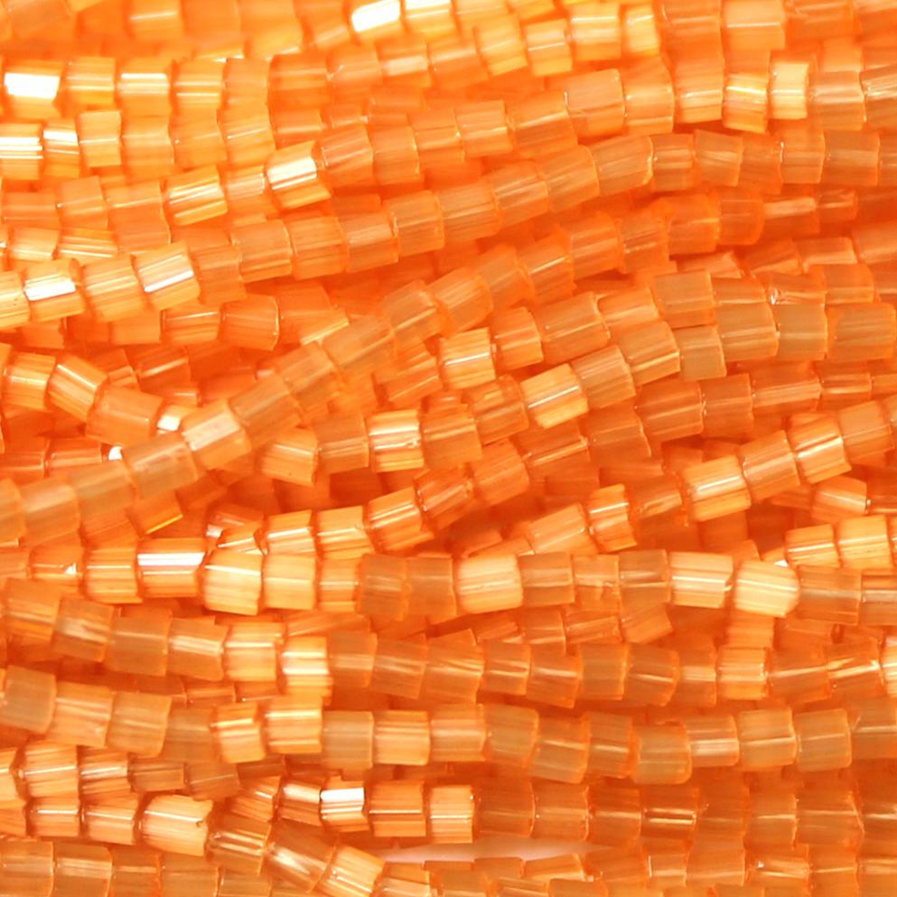 11/0 Czech Two Cut Seed Bead Light Orange Satin Tint**
