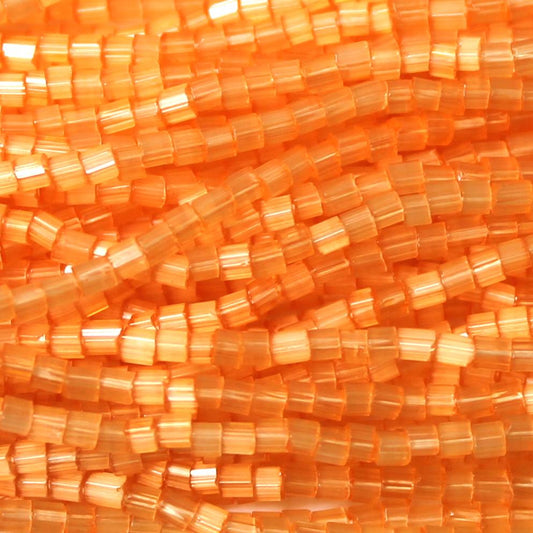 11/0 Czech Two Cut Seed Bead Light Orange Satin Tint**