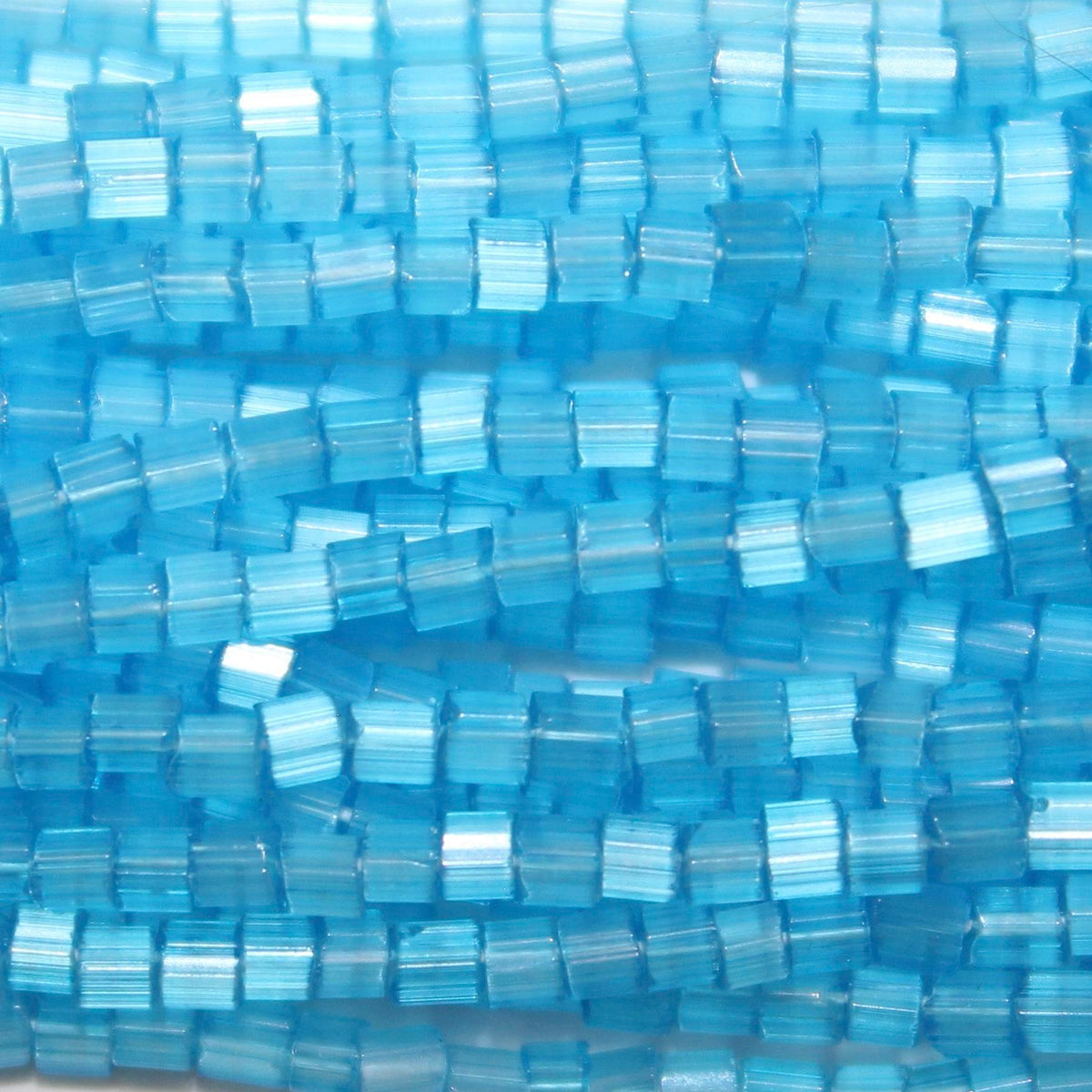 11/0 Czech Two Cut Seed Bead Light Aqua Blue Satin Tint**