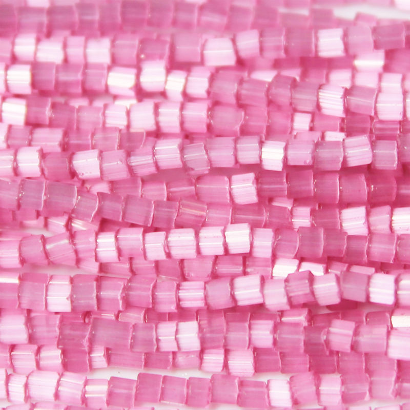 11/0 Czech Two Cut Seed Bead Pink Satin Tint**