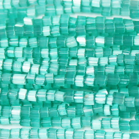 11/0 Czech Two Cut Seed Bead Emerald Satin Tint**