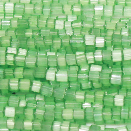 11/0 Czech Two Cut Seed Bead Kelly Green Satin Tint**
