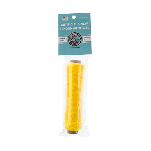 Gudebrod Sinew Bobbin 60ft (20yd) Yellow 5ply 70lb test Made in USA