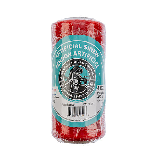 Gudebrod Sinew 4oz 450ft (150yd) Red 5ply 70lb test Made in USA